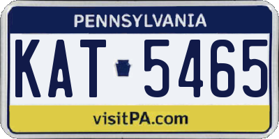 PA license plate KAT5465