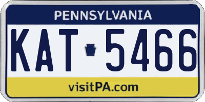 PA license plate KAT5466