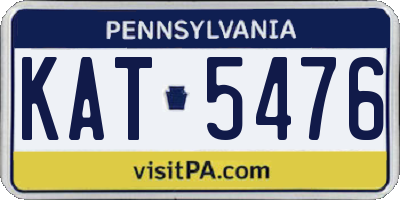 PA license plate KAT5476