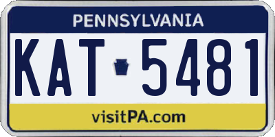 PA license plate KAT5481