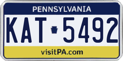 PA license plate KAT5492