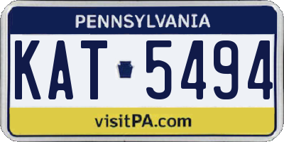 PA license plate KAT5494