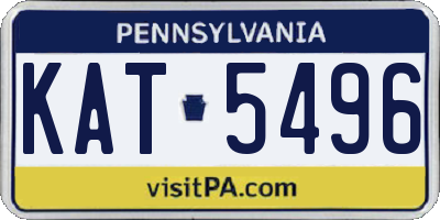 PA license plate KAT5496