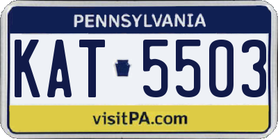 PA license plate KAT5503