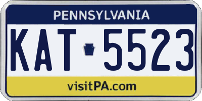 PA license plate KAT5523