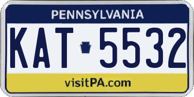 PA license plate KAT5532
