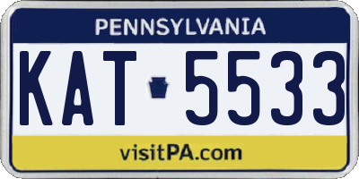 PA license plate KAT5533