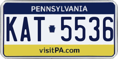 PA license plate KAT5536