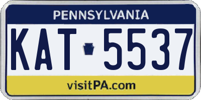 PA license plate KAT5537