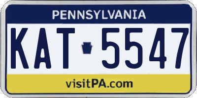 PA license plate KAT5547