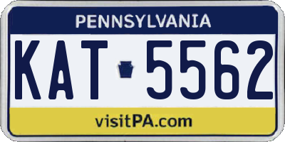 PA license plate KAT5562