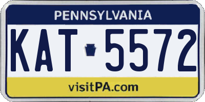PA license plate KAT5572