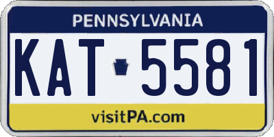 PA license plate KAT5581