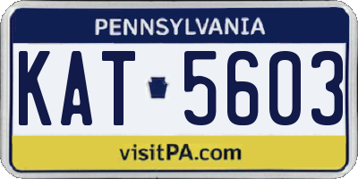 PA license plate KAT5603