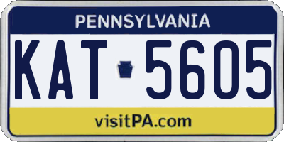 PA license plate KAT5605