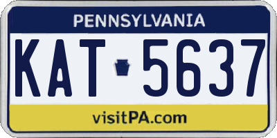PA license plate KAT5637