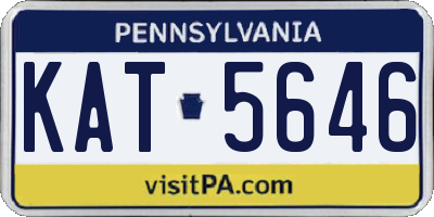 PA license plate KAT5646