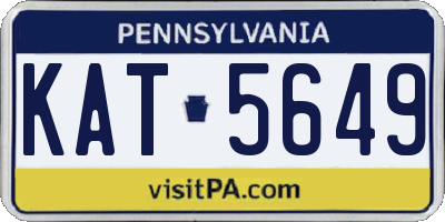 PA license plate KAT5649