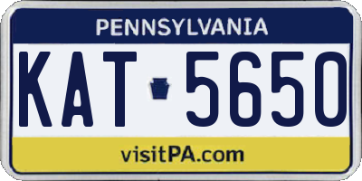PA license plate KAT5650