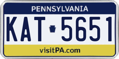 PA license plate KAT5651