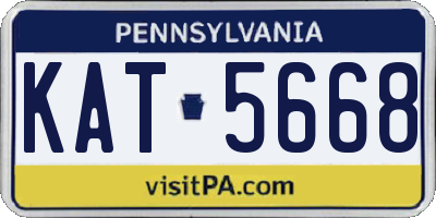 PA license plate KAT5668