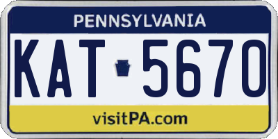 PA license plate KAT5670