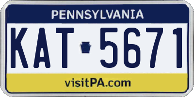 PA license plate KAT5671