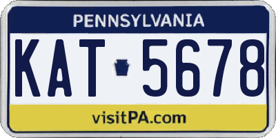 PA license plate KAT5678