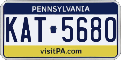 PA license plate KAT5680