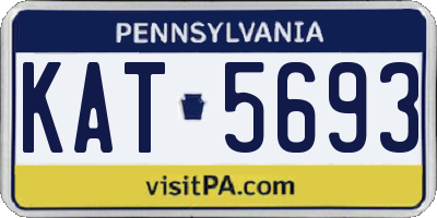 PA license plate KAT5693