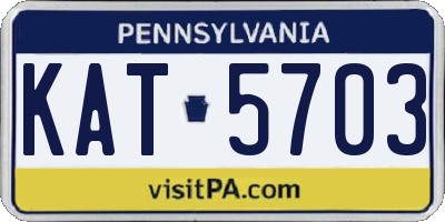 PA license plate KAT5703