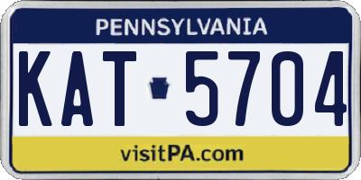 PA license plate KAT5704