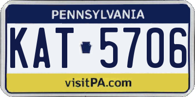 PA license plate KAT5706