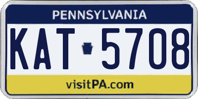 PA license plate KAT5708
