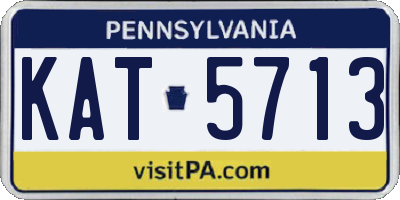 PA license plate KAT5713