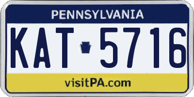 PA license plate KAT5716