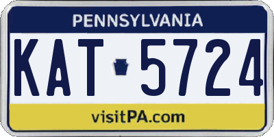 PA license plate KAT5724