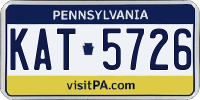 PA license plate KAT5726