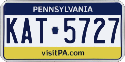 PA license plate KAT5727