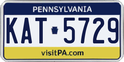 PA license plate KAT5729