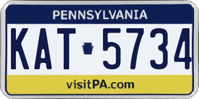 PA license plate KAT5734