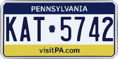 PA license plate KAT5742