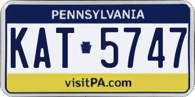PA license plate KAT5747