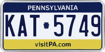 PA license plate KAT5749