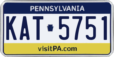 PA license plate KAT5751