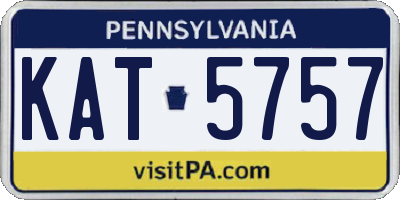 PA license plate KAT5757