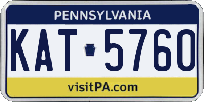 PA license plate KAT5760