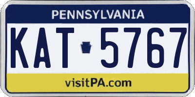 PA license plate KAT5767