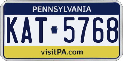 PA license plate KAT5768