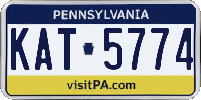 PA license plate KAT5774